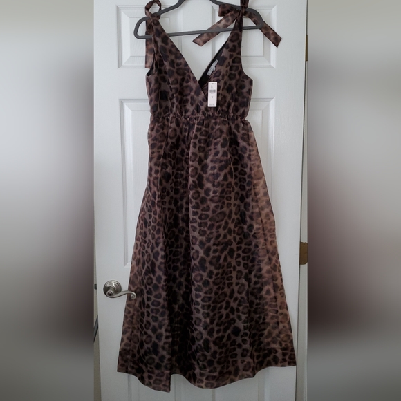 Daniel Rainn Dresses & Skirts - Daniel Rainn V-Neck Organza Dress Leopard print Size Small